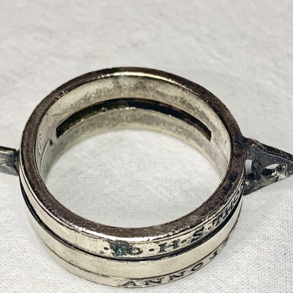 Rare 1721 Silver Perpetual Calendar Ring Dated ANNO 1721 Unique Antique Jewelry - Picture 6 of 11